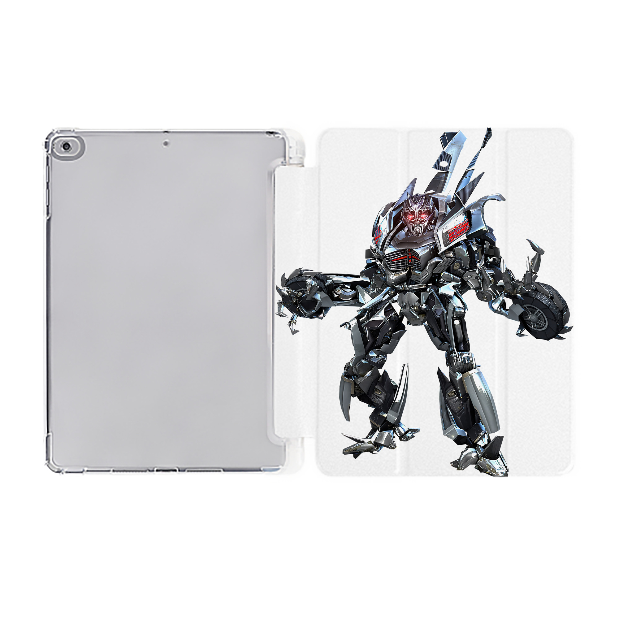 （画像用） Transformers トランスフォーマー IPad ケース ペン収納付き 三つ折りスタンド PUレザー×シリコン 対応機種9.5/10.5/10.9インチ